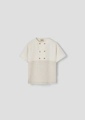 Popelin Sand waffle fabric shirt with double breasted buttons (Mod.20.1)