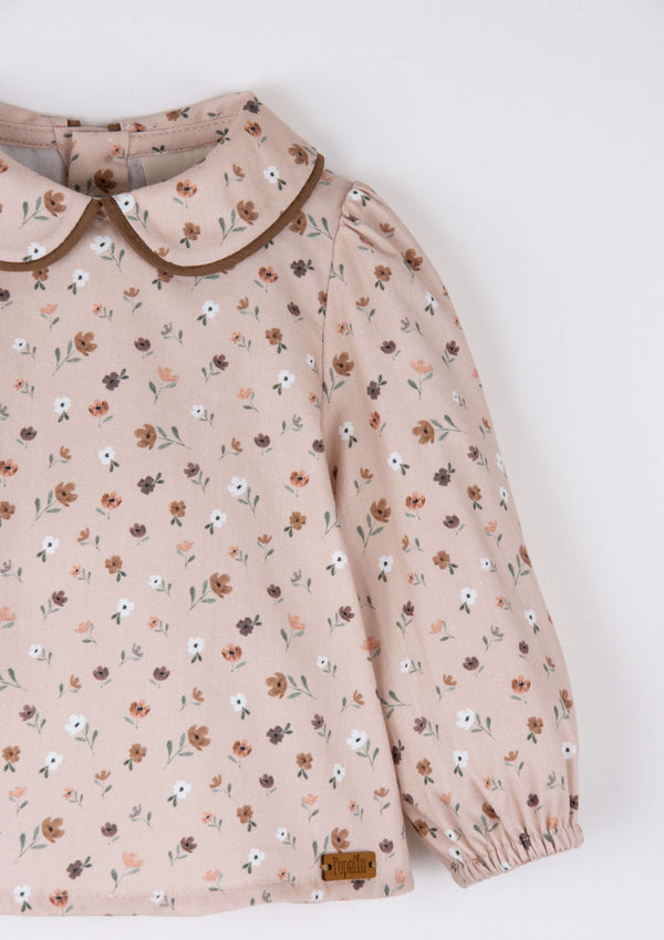 Popelin Pink Floral Shirt With Baby Collar (Mod 20.5)