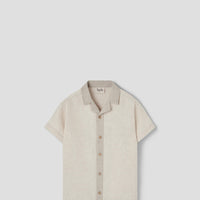 Popelin Sand waffle fabric shirt with lapel collar (Mod.21.3)