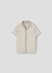 Popelin Sand waffle fabric shirt with lapel collar (Mod.21.3)