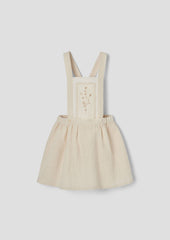 Popelin Off-white short skirt with embroidered bid (Mod.23.1)