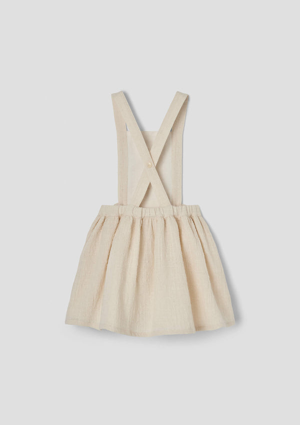Popelin Off-white short skirt with embroidered bid (Mod.23.1)