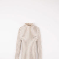 Popelin Sand Funnel Collar Ribbed Jersey (25.2)