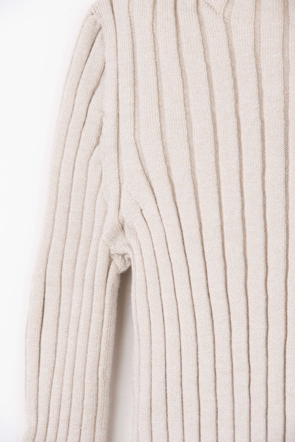 Popelin Sand Funnel Collar Ribbed Jersey (25.2)