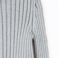 Popelin Grey Melange Funnel Collar Ribbed Jersey (25.3)