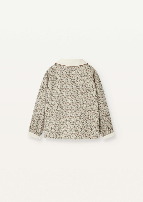 Popelin Floral Print Shirt With Baby Collar And Puffed Sleeves (Mod 26.2)