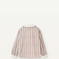 Popelin Burgundy Flower Print Shirt With Baby Collar And Puffed Sleeves (Mod 26.3)