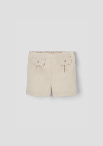 Popelin Off-white shorts with flaps (Mod.30.1)