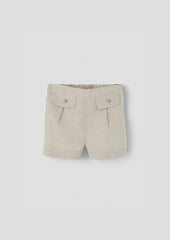 Popelin Sand linen shorts with flaps (Mod.30.2)