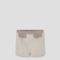 Popelin Brown striped shorts with flaps (Mod.30.3)