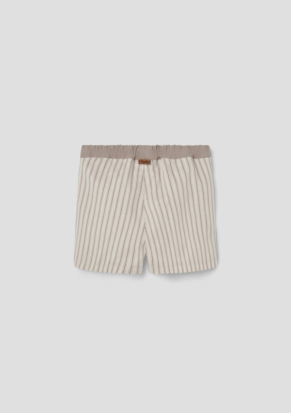 Popelin Brown striped shorts with flaps (Mod.30.3)