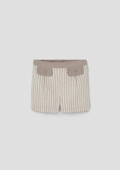 Popelin Brown striped shorts with flaps (Mod.30.3)