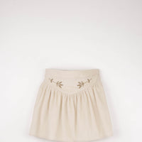 Popelin Off-White Short Skirt With Embroidery (Mod 31.1)