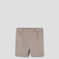 Popelin Taupe bermuda shorts with turn-ups (Mod.31.3)