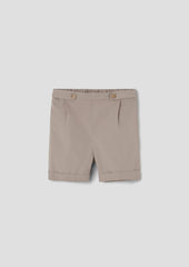 Popelin Taupe bermuda shorts with turn-ups (Mod.31.3)