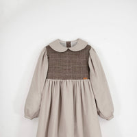 Popelin Sand Two-Tone Dress With Baby Collar (Mod 31.3)