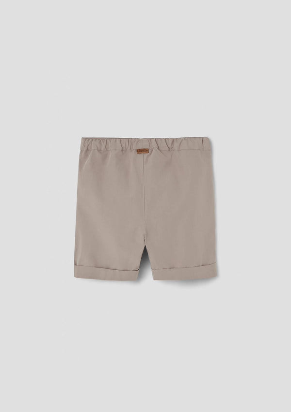 Popelin Taupe bermuda shorts with turn-ups (Mod.31.3)