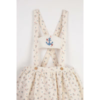 Popelin Floral Dungaree Skirt With Straps And Anchor Motif (Mod.31.3)