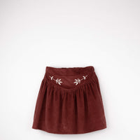 Popelin Burgundy Short Skirt With Embroidery (Mod 31.5)