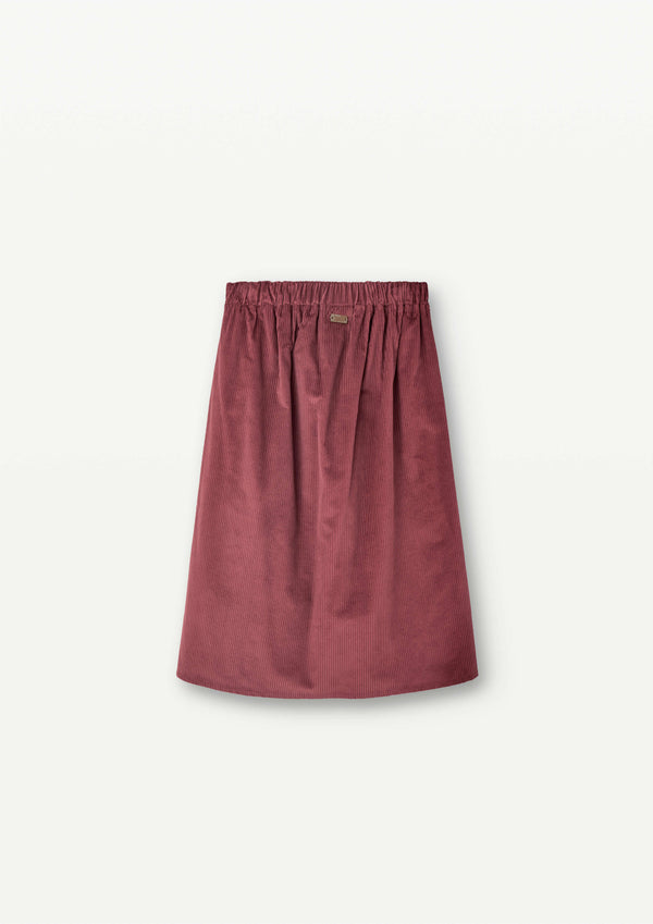 Popelin Burgundy Embroidered Midi Skirt (31.6)