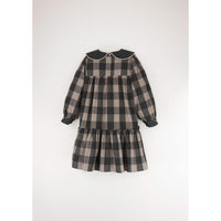 Popelin Taupe Check Dress With Embroidered Collar (MOD 33.4)