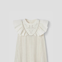 Popelin Lurex short dress with embroidered yoke (Mod.40.1)