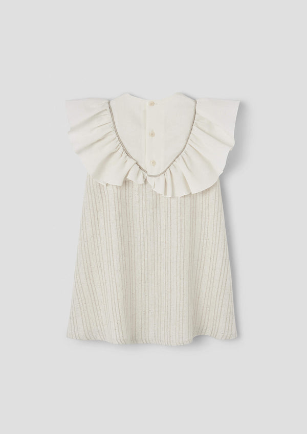 Popelin Lurex short dress with embroidered yoke (Mod.40.1)