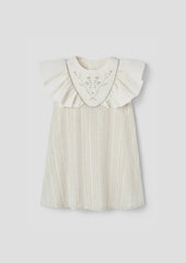 Popelin Lurex short dress with embroidered yoke (Mod.40.1)