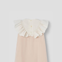 Popelin Dusty pink short dress with embroidered yoke (Mod.40.2)
