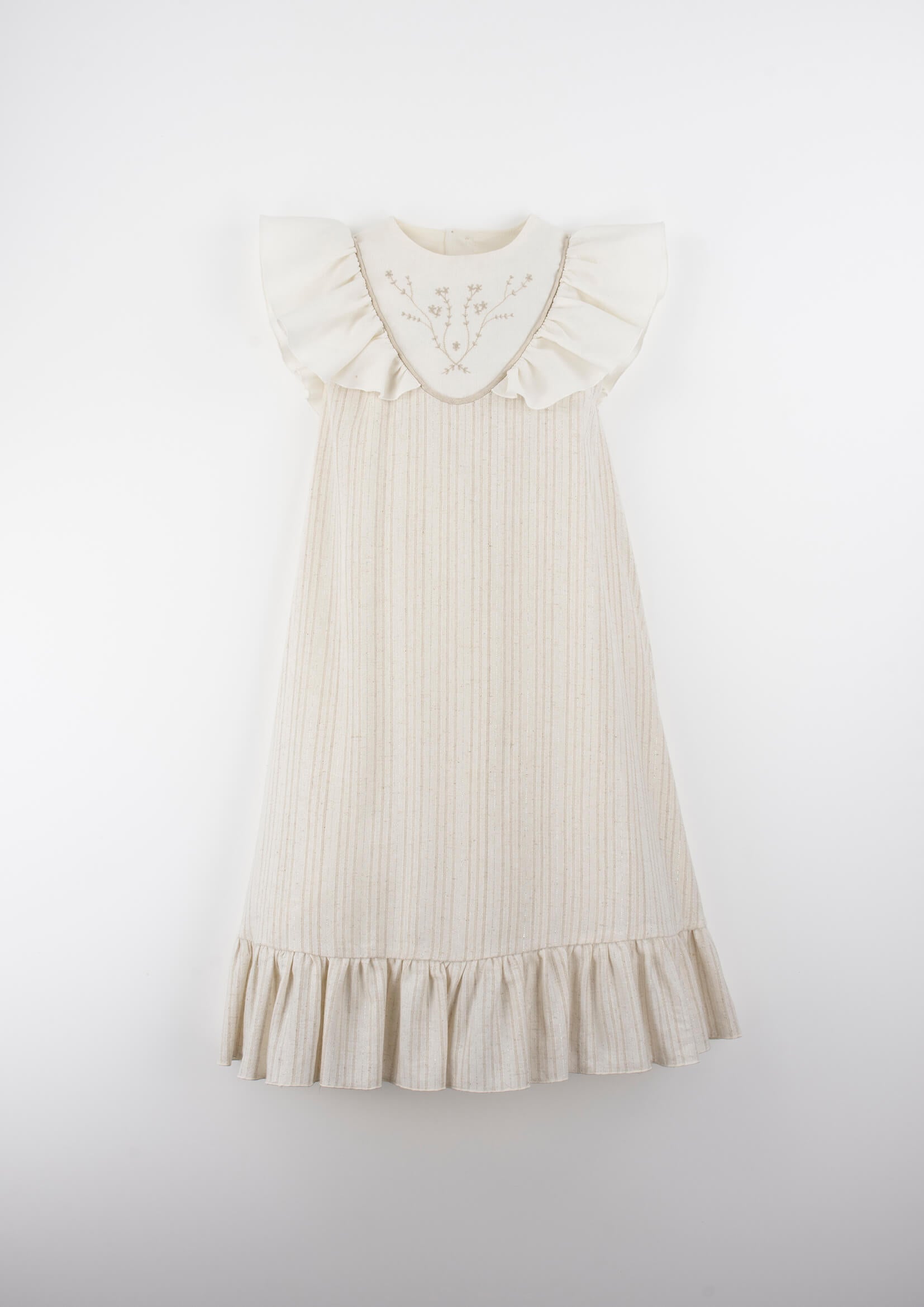 Popelin Lurex midi dress with embroidered yoke (Mod.40.5)