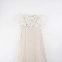 Popelin Lurex midi dress with embroidered yoke (Mod.40.5)