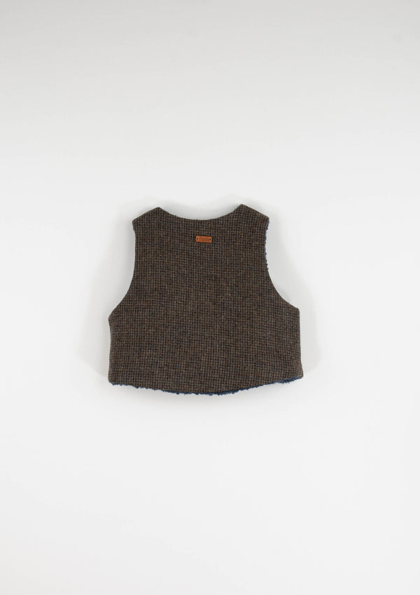 Popelin Dark Grey Woollen Mini Waistcoat (Mod 41.2)