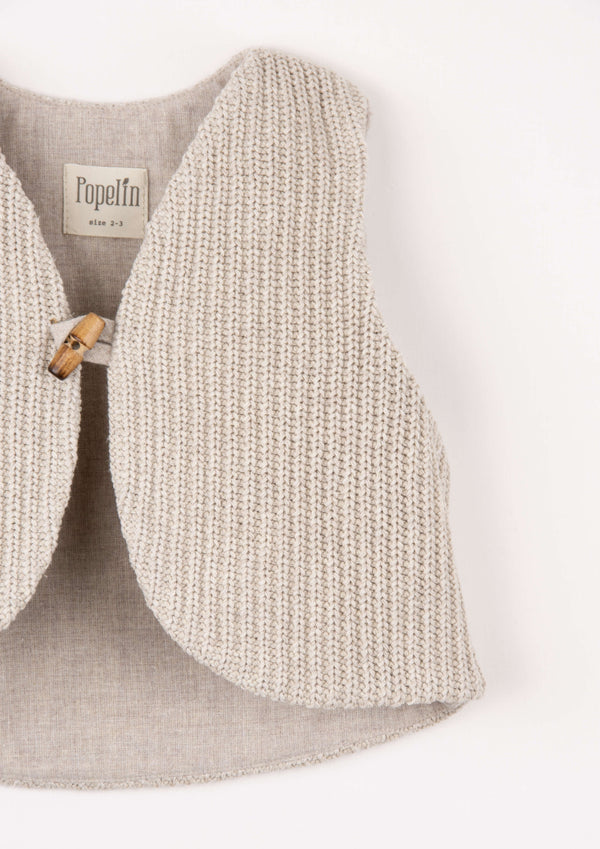 Popelin Sand Woollen Mini Waistcoat (Mod 50.1)