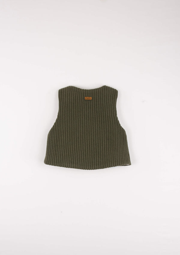 Popelin Green Woollen Mini Waistcoat (Mod 50.1)