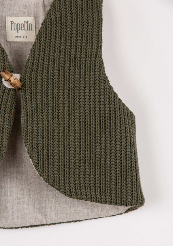 Popelin Green Woollen Mini Waistcoat (Mod 50.1)