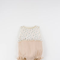 Popelin Floral contrasting baby romper suit (Mod.50.3)