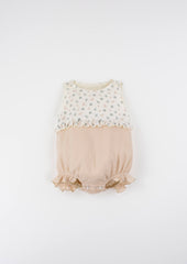 Popelin Floral contrasting baby romper suit (Mod.50.3)