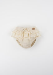 Popelin Off-white culotte with double frill (Mod.52.1)