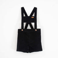 Popelin Black Corduroy Romper Suit With Bib