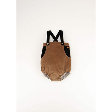 Popelin Ochre Romper Suit With Bib And Straps (MOD 7.1)