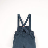 Popelin Blue Velvet Short Romper Suit With Pockets (Mod 7.2)