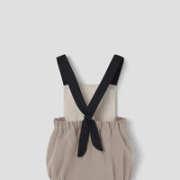 Popelin Taupe dungarees with straps (Mod.7.2)