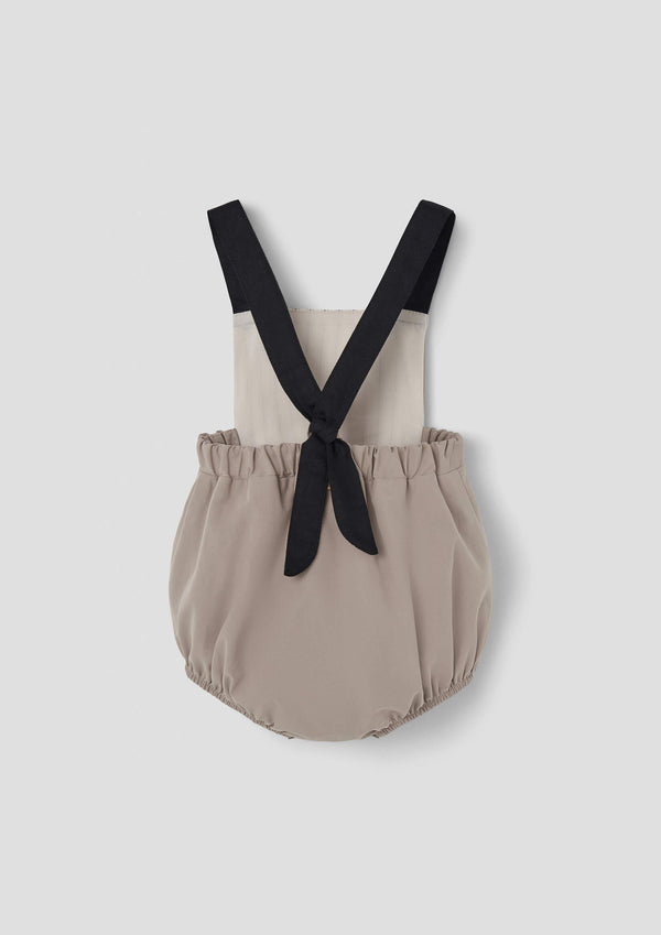 Popelin Taupe dungarees with straps (Mod.7.2)