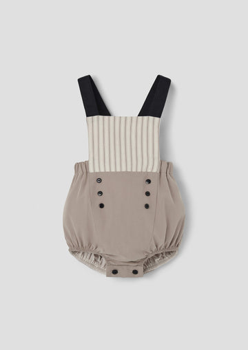 Popelin Taupe dungarees with straps (Mod.7.2)