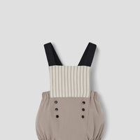 Popelin Taupe dungarees with straps (Mod.7.2)