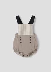 Popelin Taupe dungarees with straps (Mod.7.2)