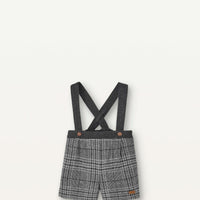 Popelin Grey Plaid Woollen Short With Crossover Straps (Mod 8.3)