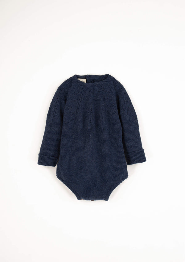 Popelin Blue Textured Knit Romper Suit (Mod 11.3)