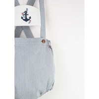 Popelin Striped Anchor Motif Dungarees With Straps (Mod.9.4)