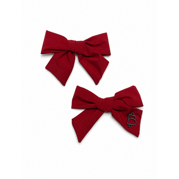 Bandeau Taffeta Winter Burgundy Mini Bow Clip Set (Final Sale)